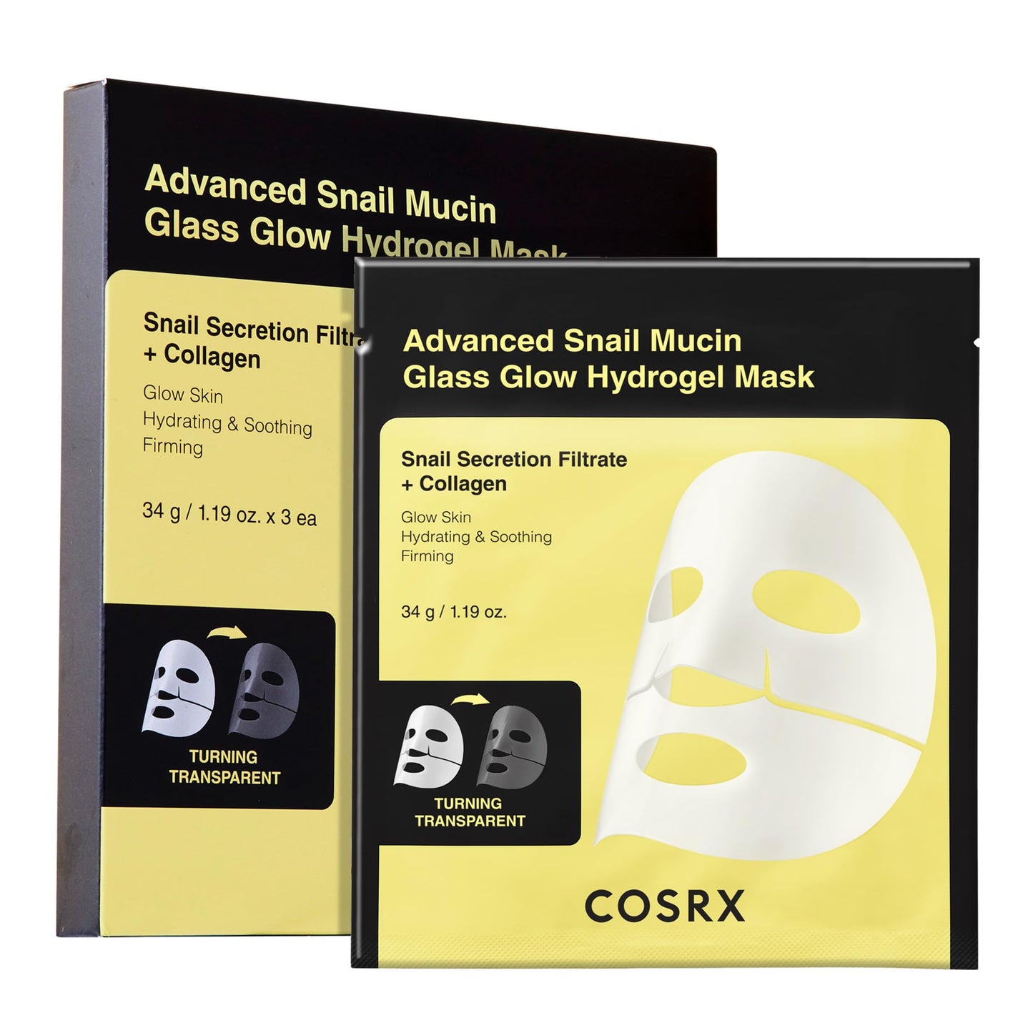 Advanced Snail Mucin Glass Glow Hydrogel Mask